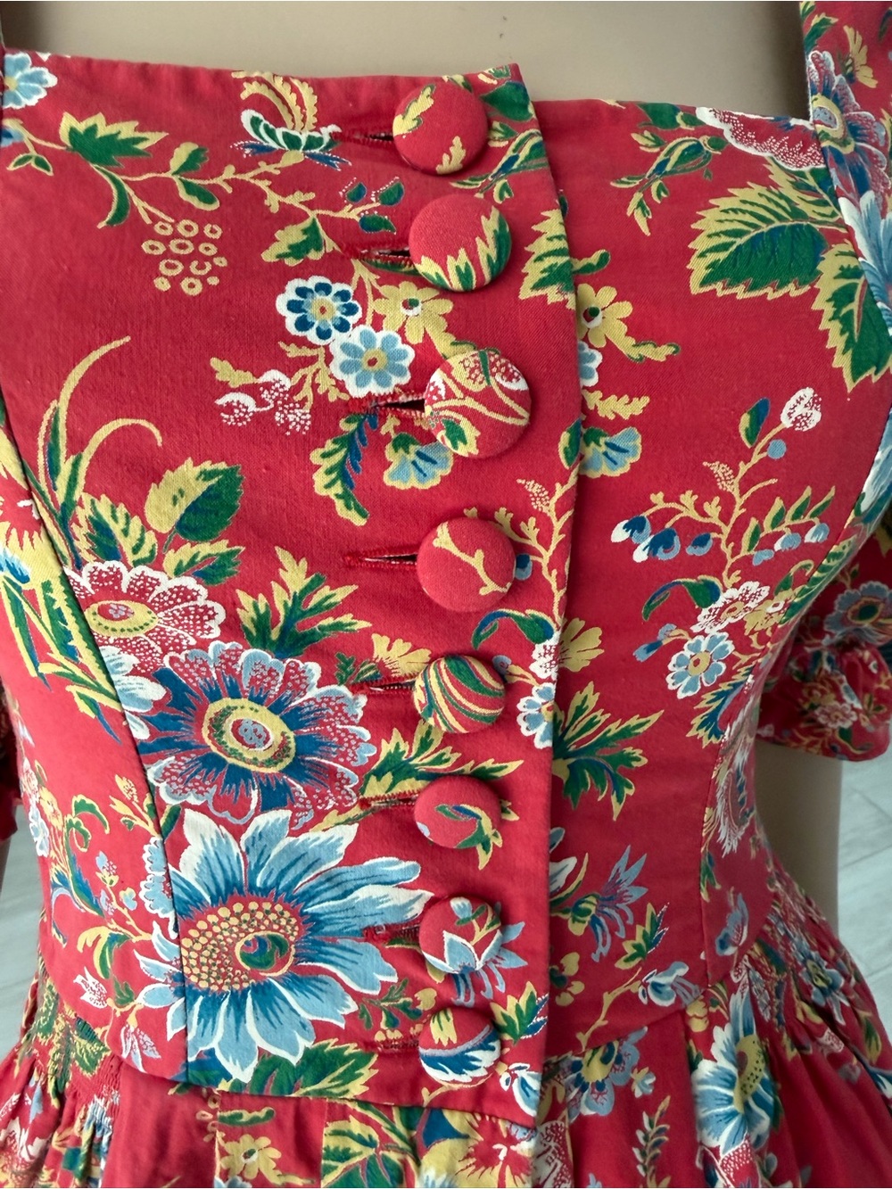 Rare Vintage Sportalm Kitzbühel Red Floral Dress | Austrian Made Size 36 / XS-S - Picture 6 of 17
